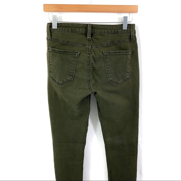 ♻️DONATED♻️ JUST BLACK Jeans Olive Army Green Skinny Jeans Size 2 C7 - Picture 5 of 7